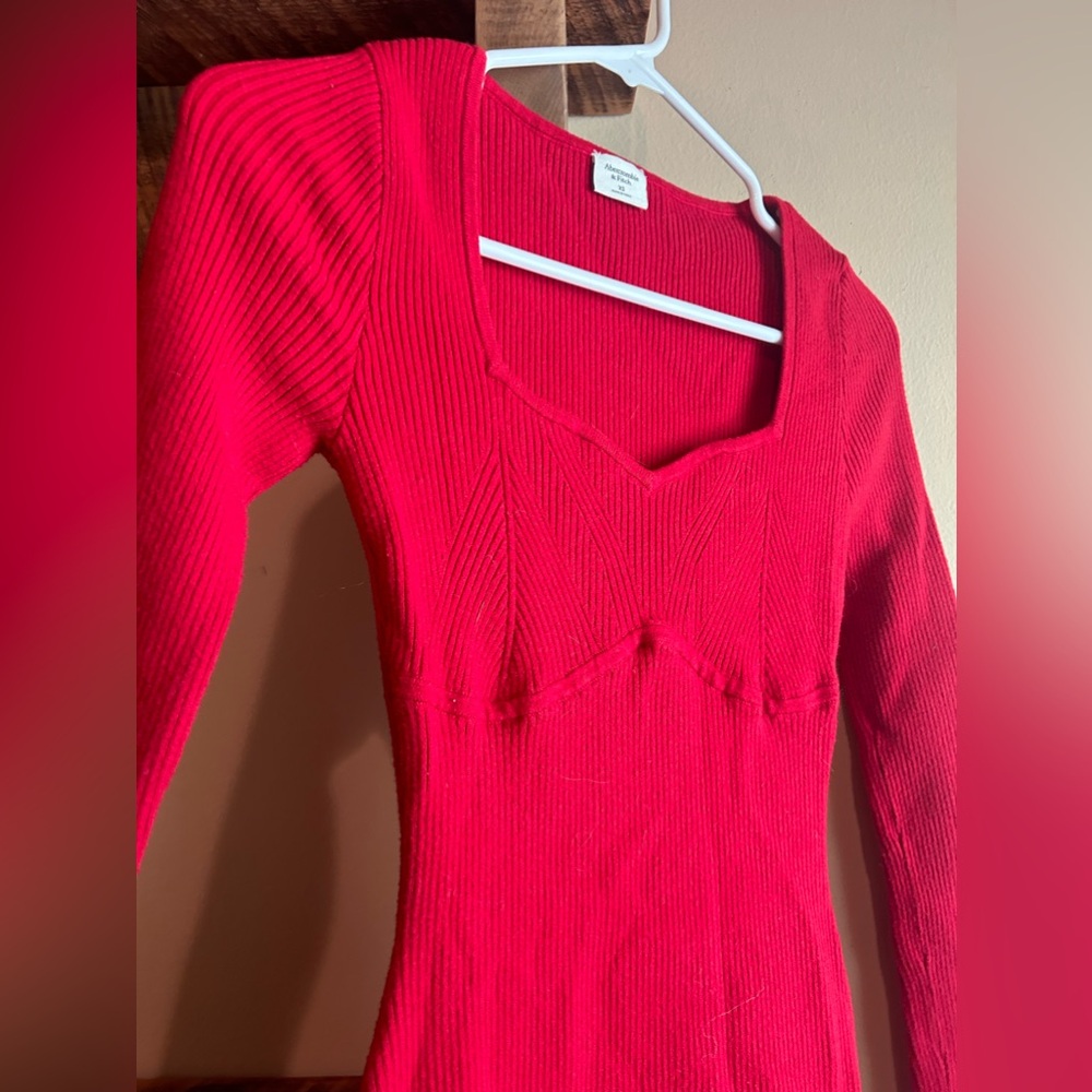 Red sweater dress